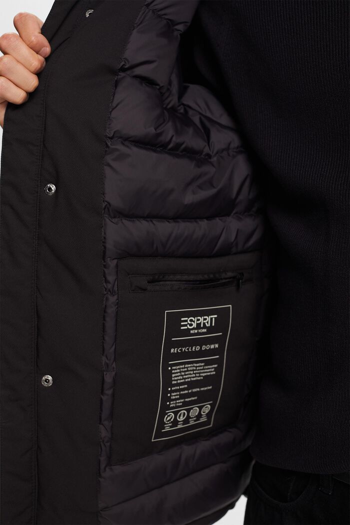 Péřový kabát s kapucí, BLACK, detail image number 4