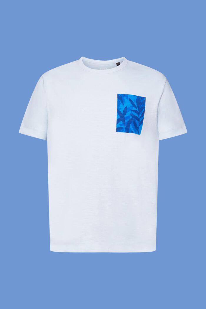 Žerzejové tričko s potiskem na hrudi, 100% bavlna, PASTEL BLUE, detail image number 6