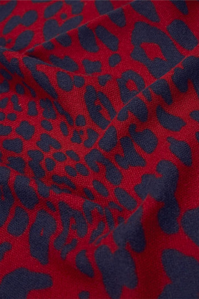 Z recyklovaného materiálu: šátek s levhartím vzorem, DARK RED, detail image number 1
