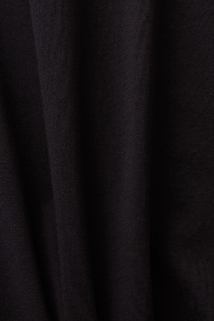 Bavlněné tričko Slim Fit se špičatým výstřihem, BLACK, detail image number 5