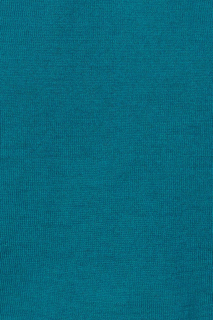 Pletený zavinovací kardigan, bio bavlna, BLUE CORAL, detail image number 3