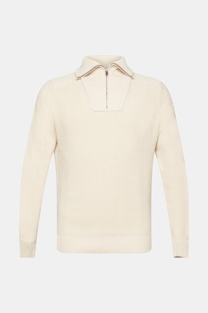 Pletený pulovr s polovičním zipem