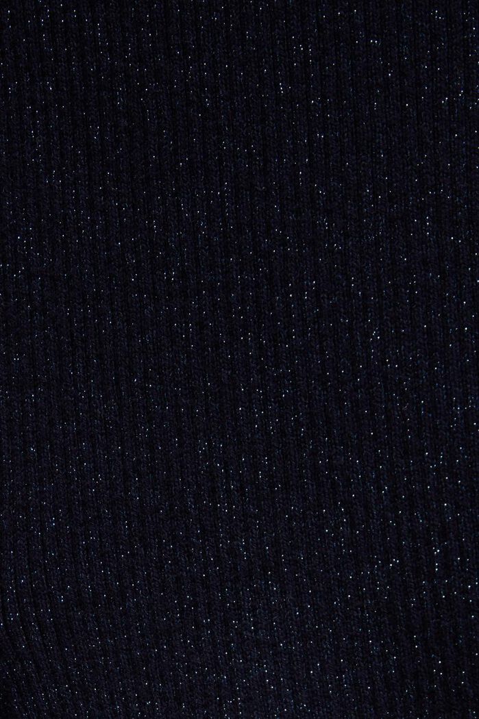 Metalická žebrová midi sukně s přetočeným pasem, NAVY, detail image number 4