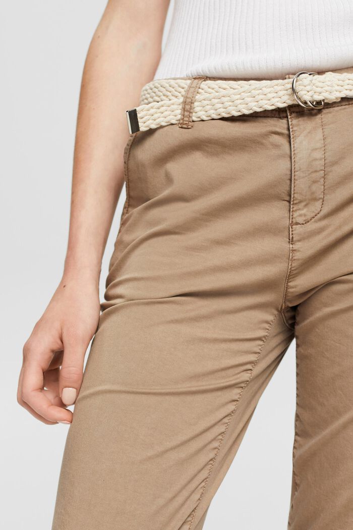 Kalhoty chino se splétaným páskem, TAUPE, detail image number 0