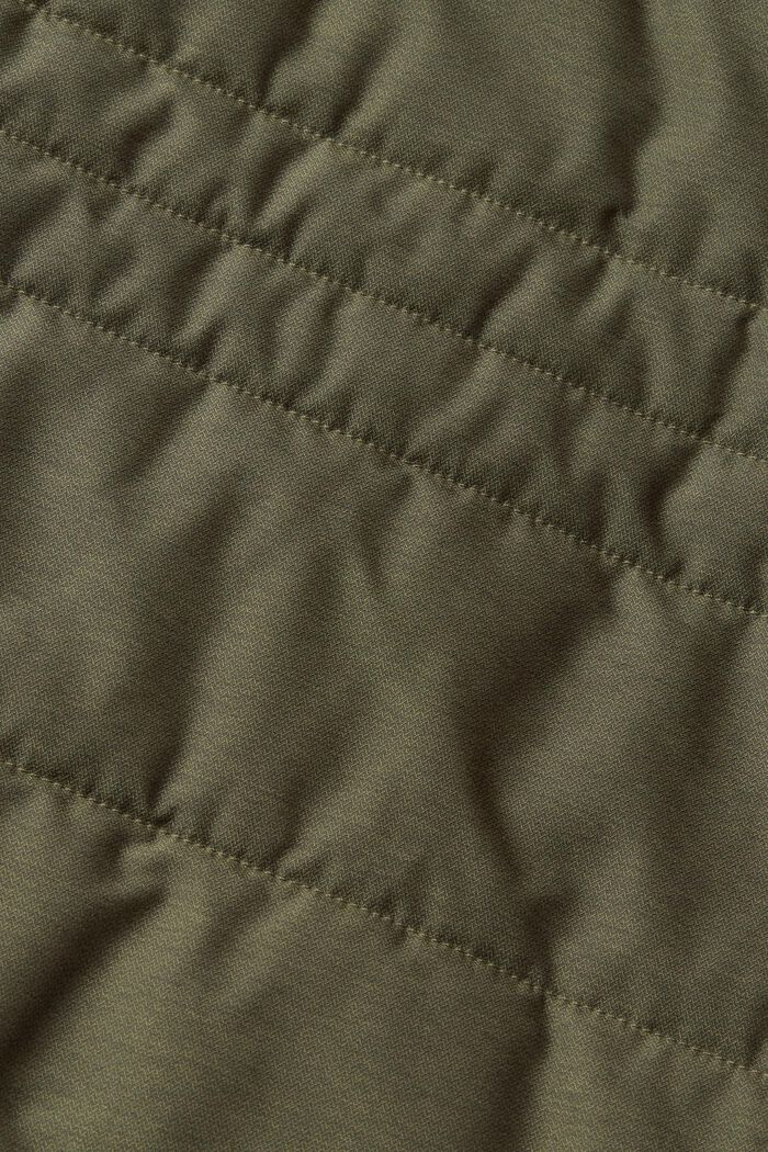 Prošívaná bunda s kapucí se šňůrkou na stažení, DARK KHAKI, detail image number 5