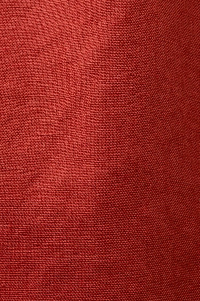 Šortky s vázacím páskem, směs bavlny a lnu, TERRACOTTA, detail image number 6