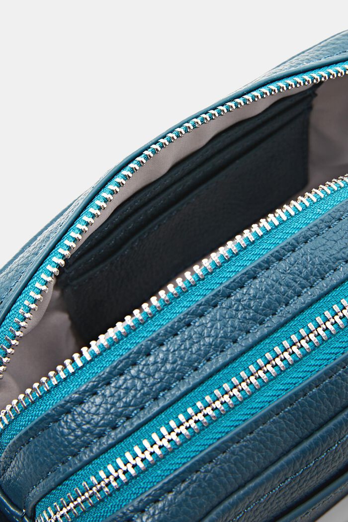 Malá kabelka přes rameno, se vzhledem kůže, TEAL GREEN, detail image number 3