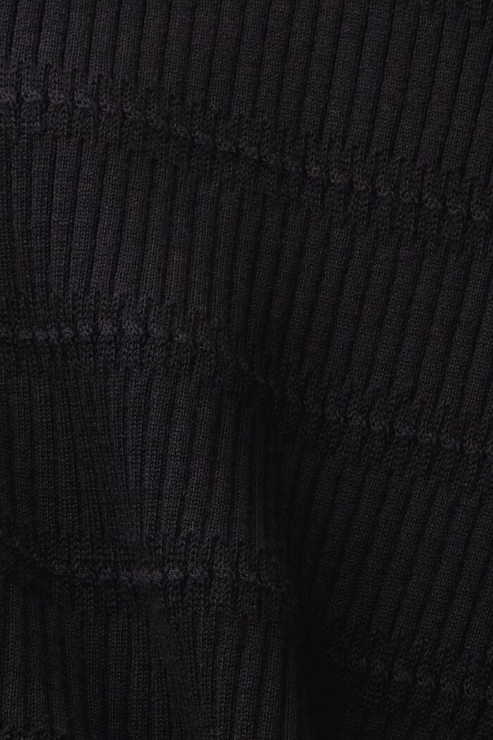 Pletený pulovr s krátkým rukávem, BLACK, detail image number 4