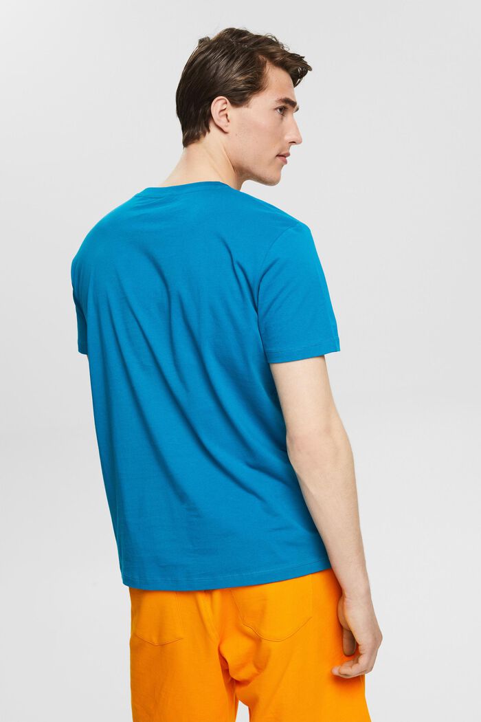Žerzejová tričko s velkým potiskem na předním dílu, TEAL BLUE, detail image number 3