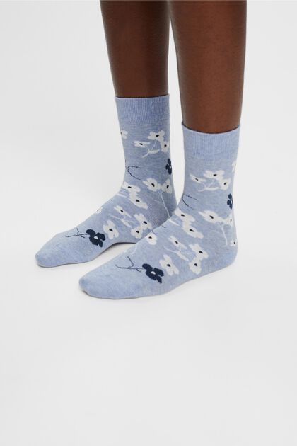 Ponožky s květovaným vzorem, 2 páry v balení