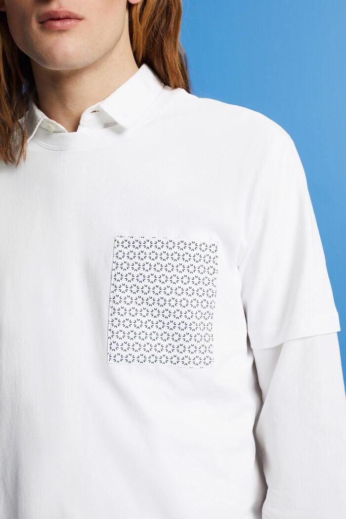 Tričko z udržitelné bavlny s náprsní kapsou, WHITE, detail image number 2
