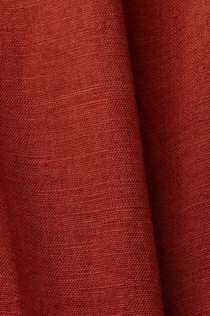 Mini šaty, směs s bavlnou a se lnem, TERRACOTTA, detail image number 5