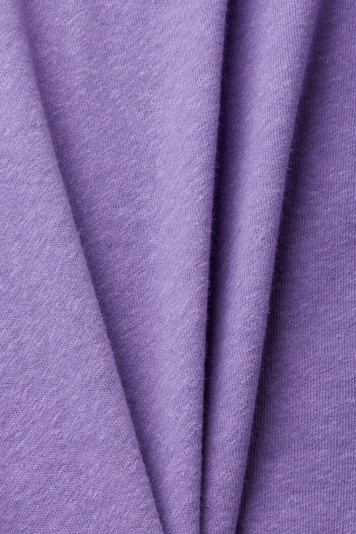 Tričko ze směsi bavlny a lnu, PURPLE, detail image number 5