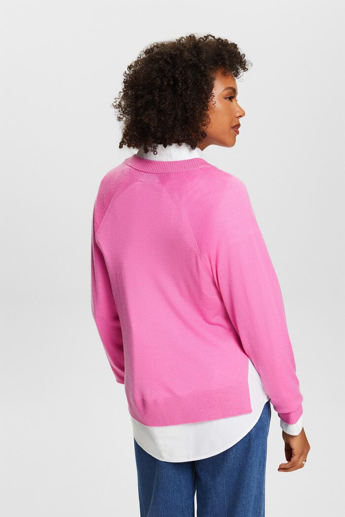 Kašmírový pulovr se špičatým výstřihem, PINK FUCHSIA, detail image number 2