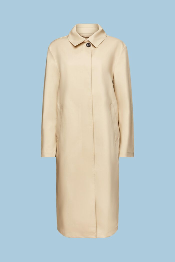 Kabát typu car coat, midi délka, LIGHT BEIGE, detail image number 5