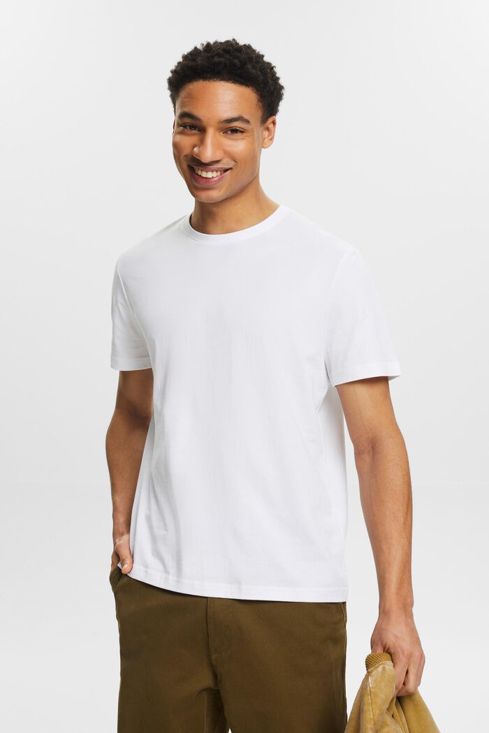 Tričko s kulatým výstřihem a krátkým rukávem, WHITE, detail image number 0
