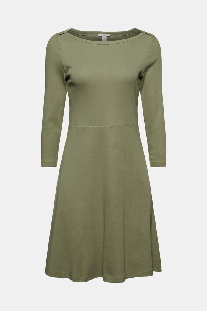 Žerzejové šaty z bio bavlny, KHAKI GREEN, detail image number 5