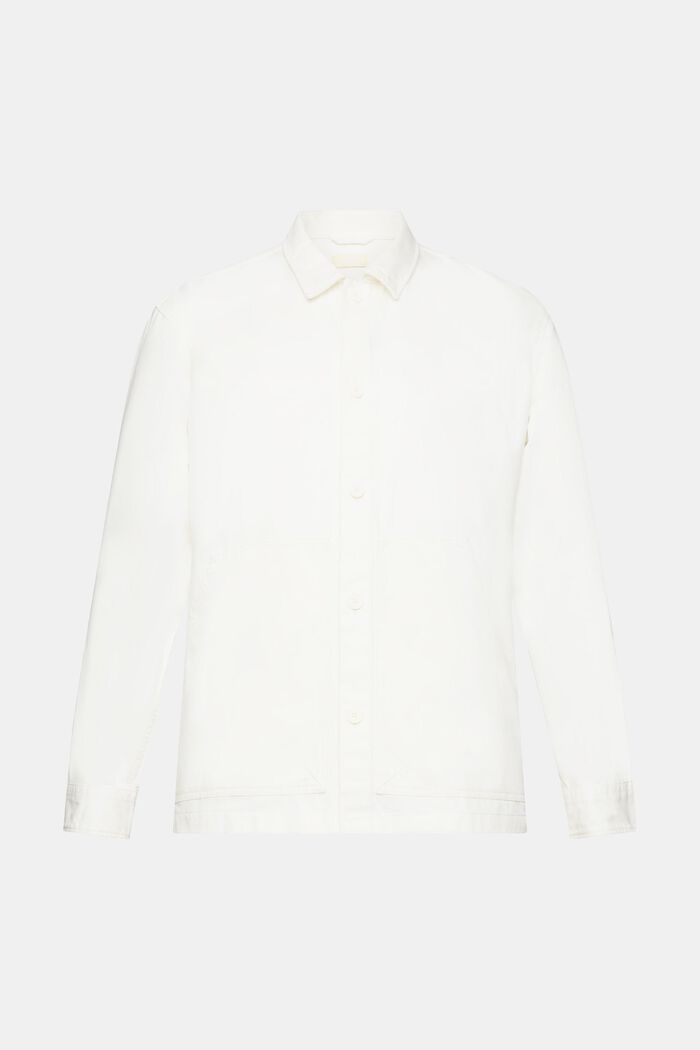 Košilová bunda z bio bavlny, OFF WHITE, detail image number 7