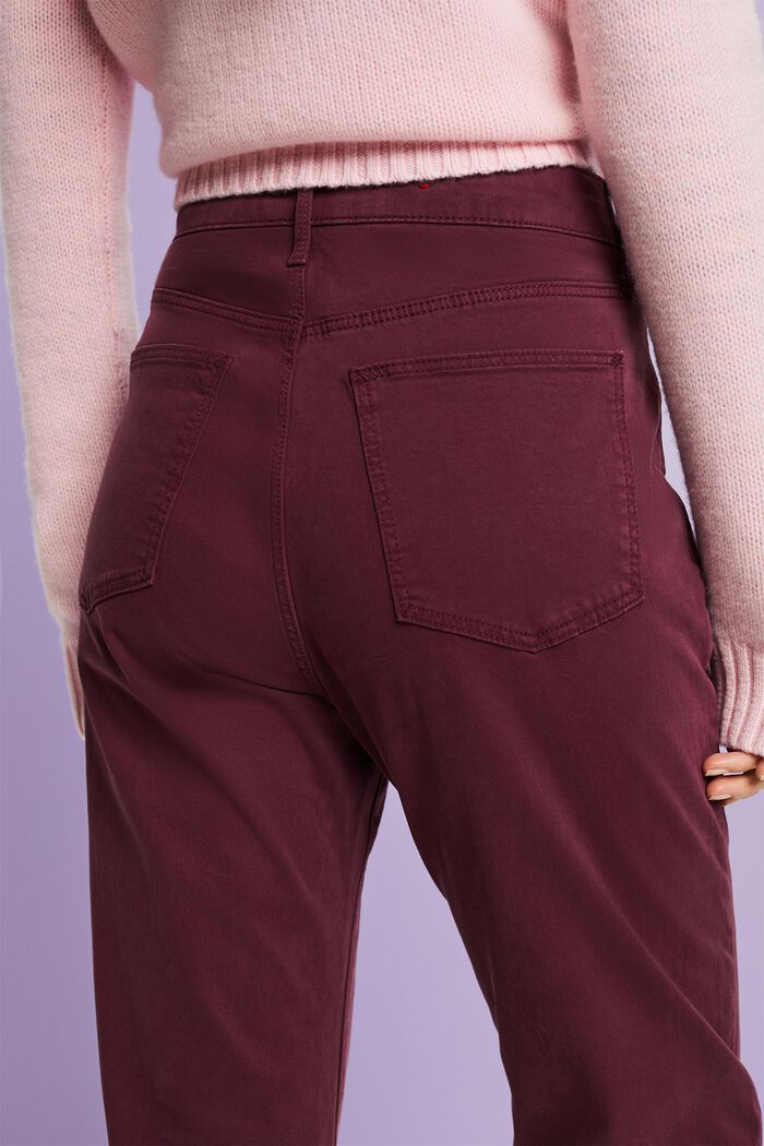 Keprové kalhoty se střihem Slim Fit, BORDEAUX RED, detail image number 4