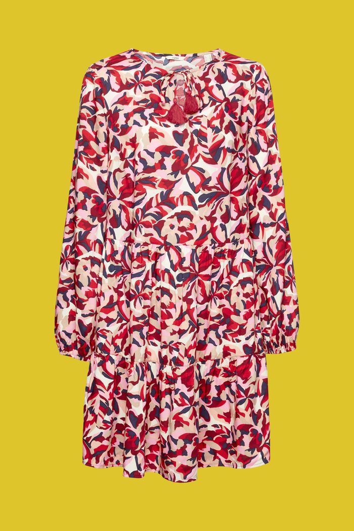 Vzorované plážové šaty, DARK RED, detail image number 4