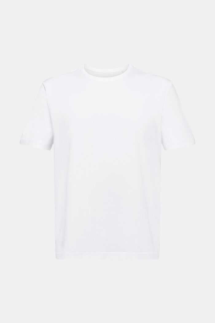 Tričko s kulatým výstřihem, žerzej z bavlny pima, WHITE, detail image number 6
