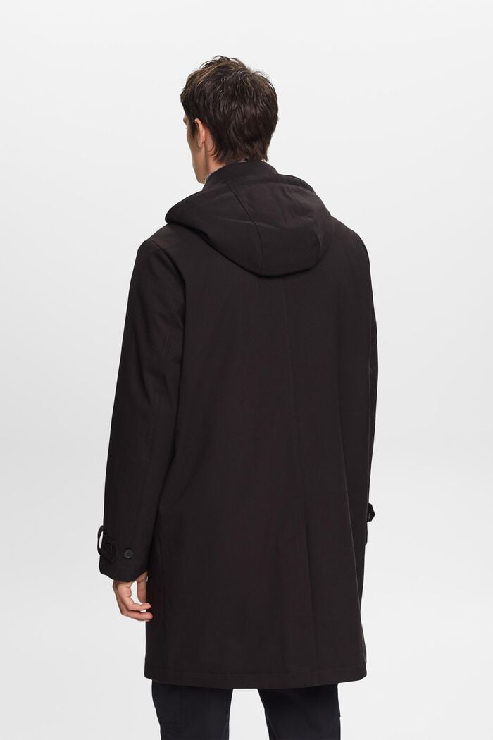 Z recyklovaného materiálu: zateplený kabát s odepínací kapucí, BLACK, detail image number 3