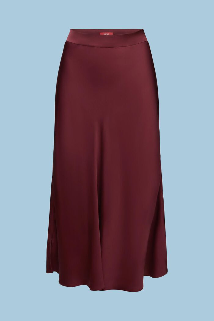 Saténová midi sukně, BORDEAUX RED, detail image number 6