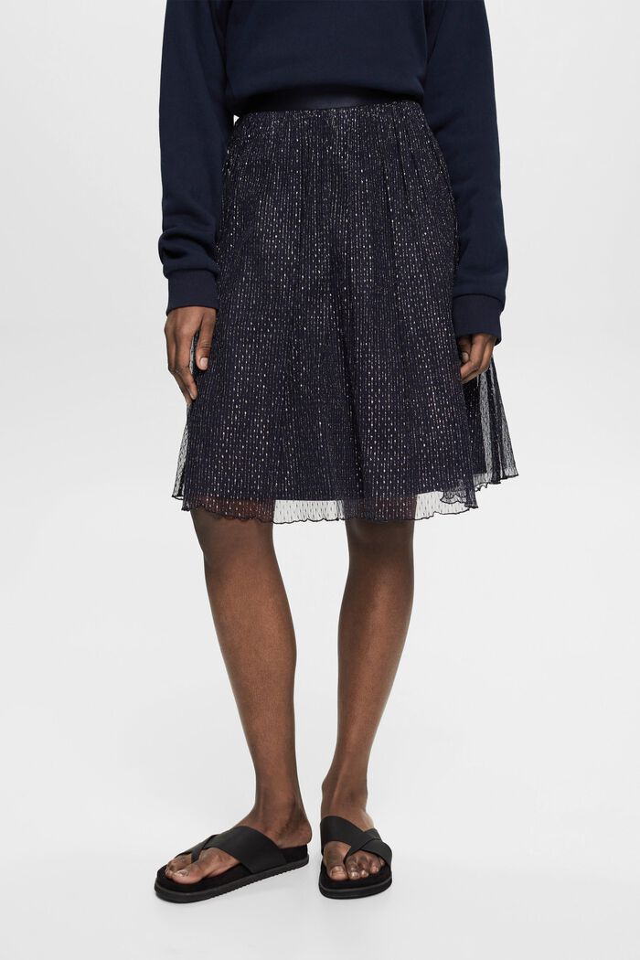 Midi sukně se třpytivým efektem, NAVY, detail image number 0