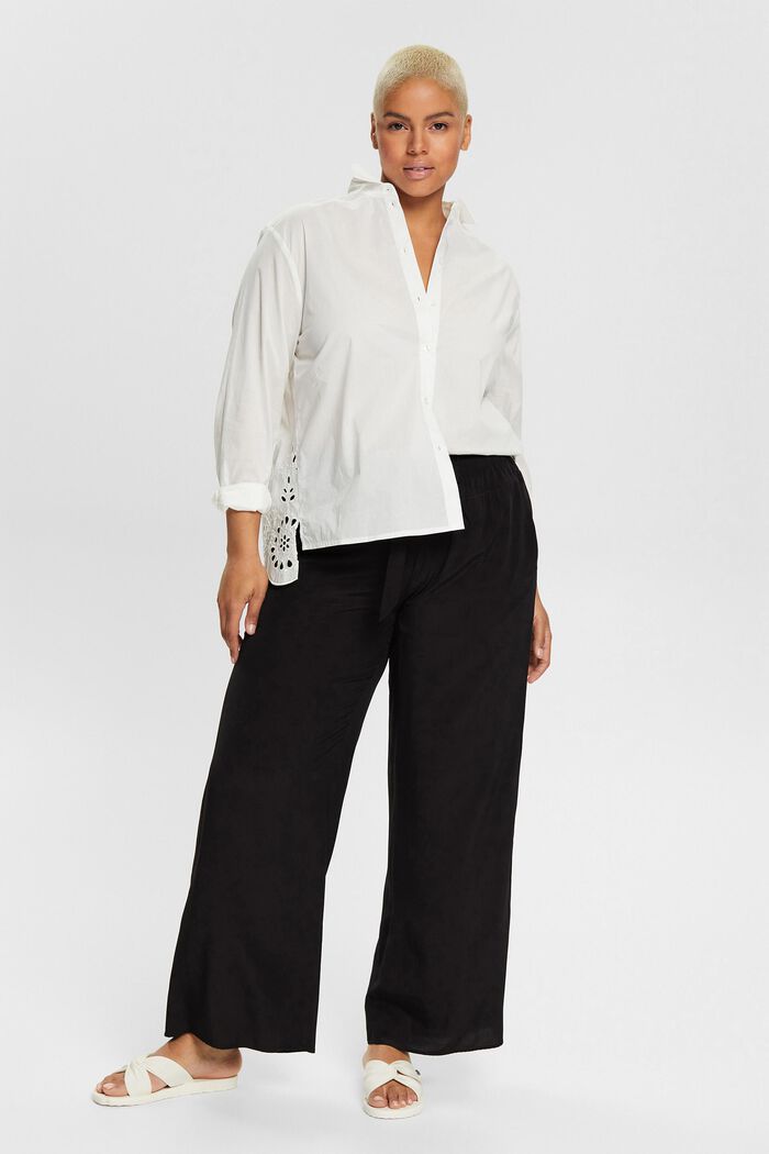 CURVY kalhoty se širokými nohavicemi, LENZING™ ECOVERO™, BLACK, detail image number 1
