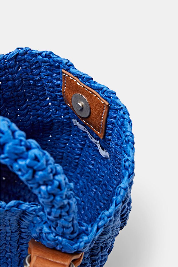 Tkaná slaměná crossbody kabelka, BRIGHT BLUE, detail image number 4