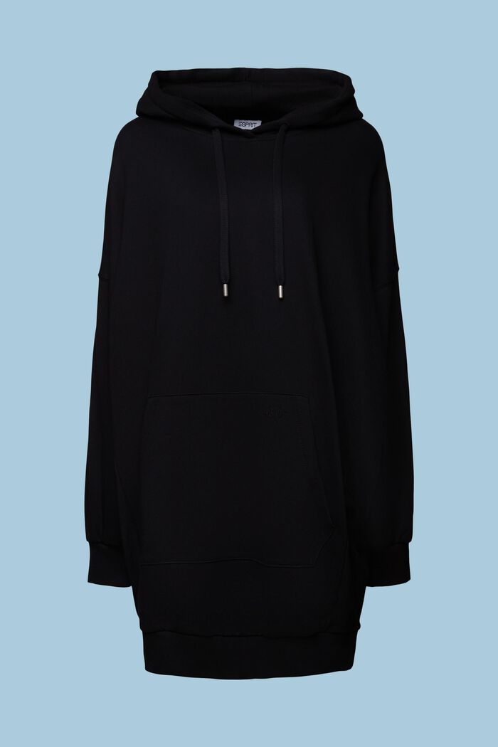 Oversized šaty z teplákoviny s kapucí, BLACK, detail image number 7