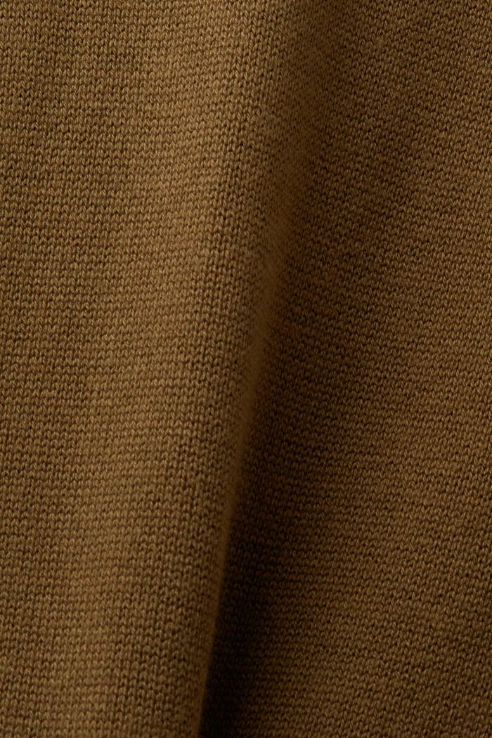 Minišaty z žebrované pleteniny s přiléhavým vysokým rolákem, DARK KHAKI, detail image number 5