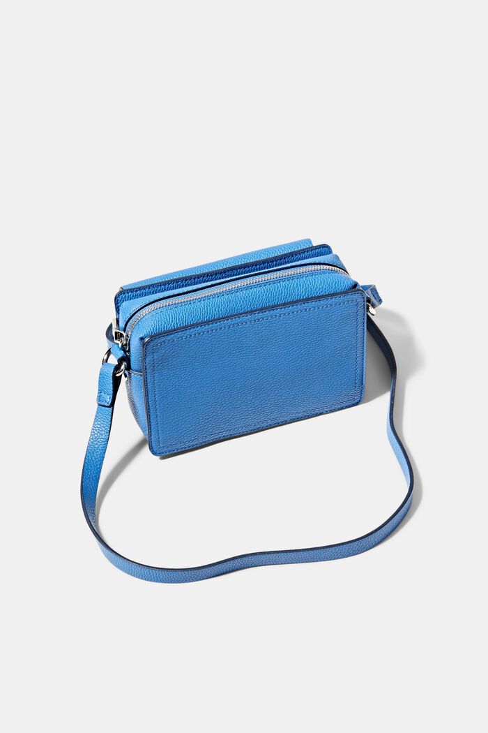 Malá kabelka přes rameno, se vzhledem kůže, BLUE, detail image number 2