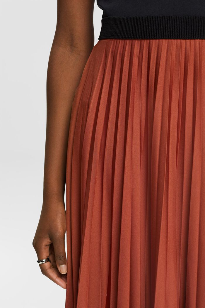 Plisovaná midi sukně, RUST BROWN, detail image number 2