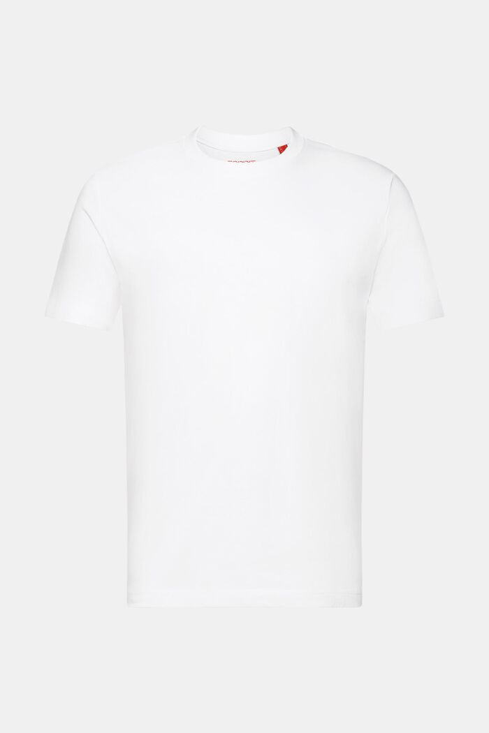 Tričko s kulatým výstřihem, z žerzeje z bavlny pima, WHITE, detail image number 7