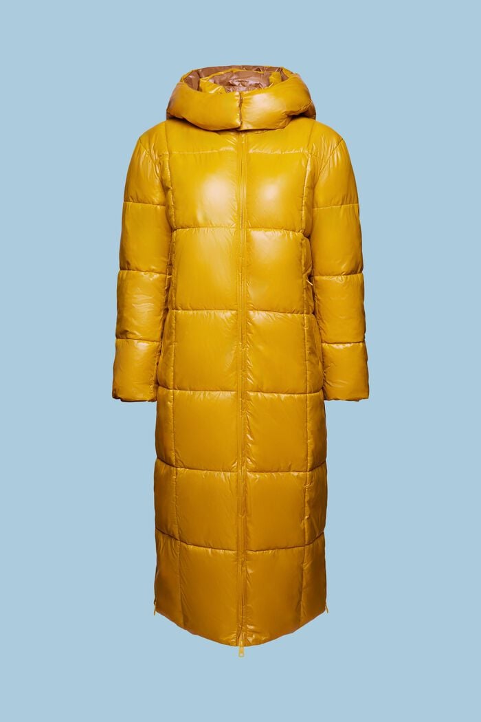 Prošívaná zateplená bunda s kapucí, AMBER YELLOW, detail image number 6