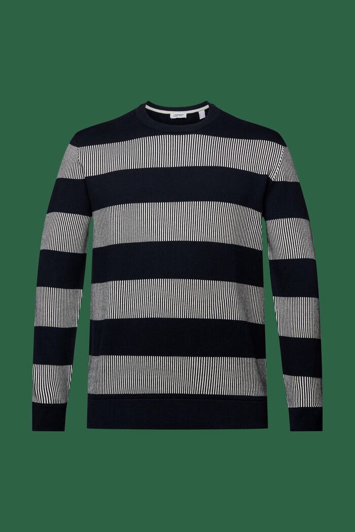 Pruhovaný pulovr z žebrové pleteniny, NAVY, detail image number 6