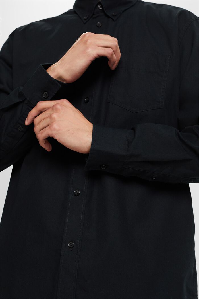 Propínací popelínová košile, 100 % bavlna, BLACK, detail image number 2