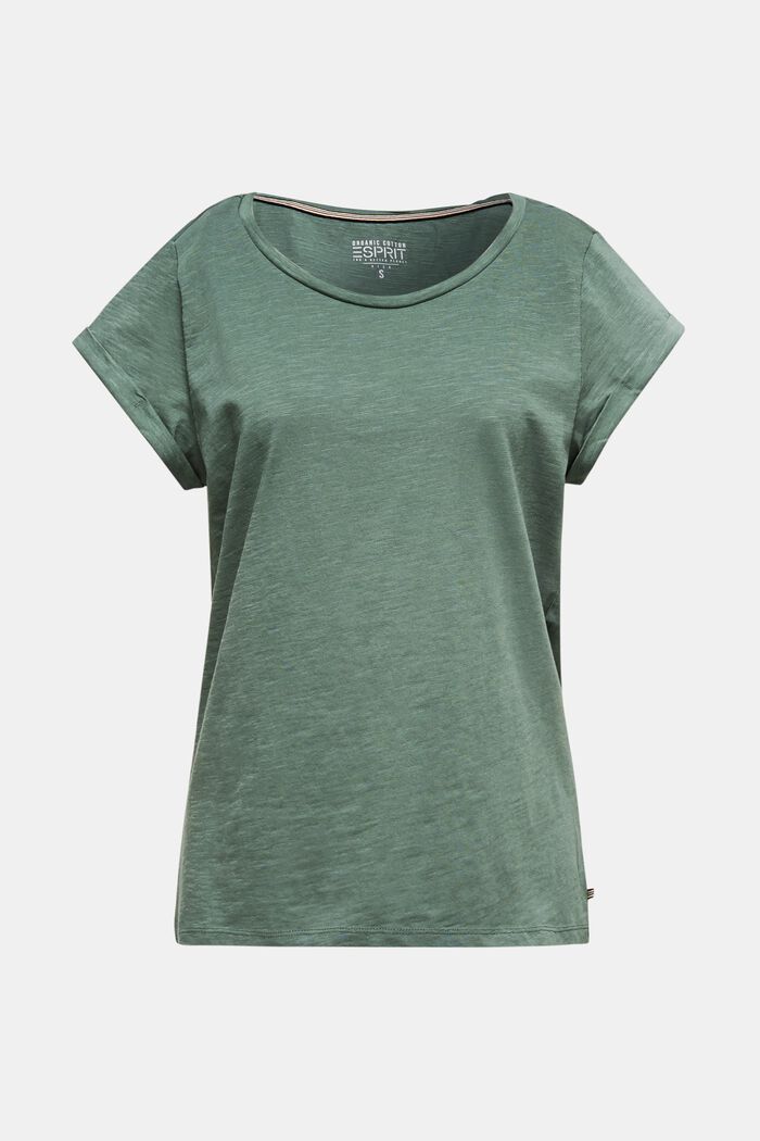 Vzdušné tričko slub, 100% bavlna, KHAKI GREEN, detail image number 0