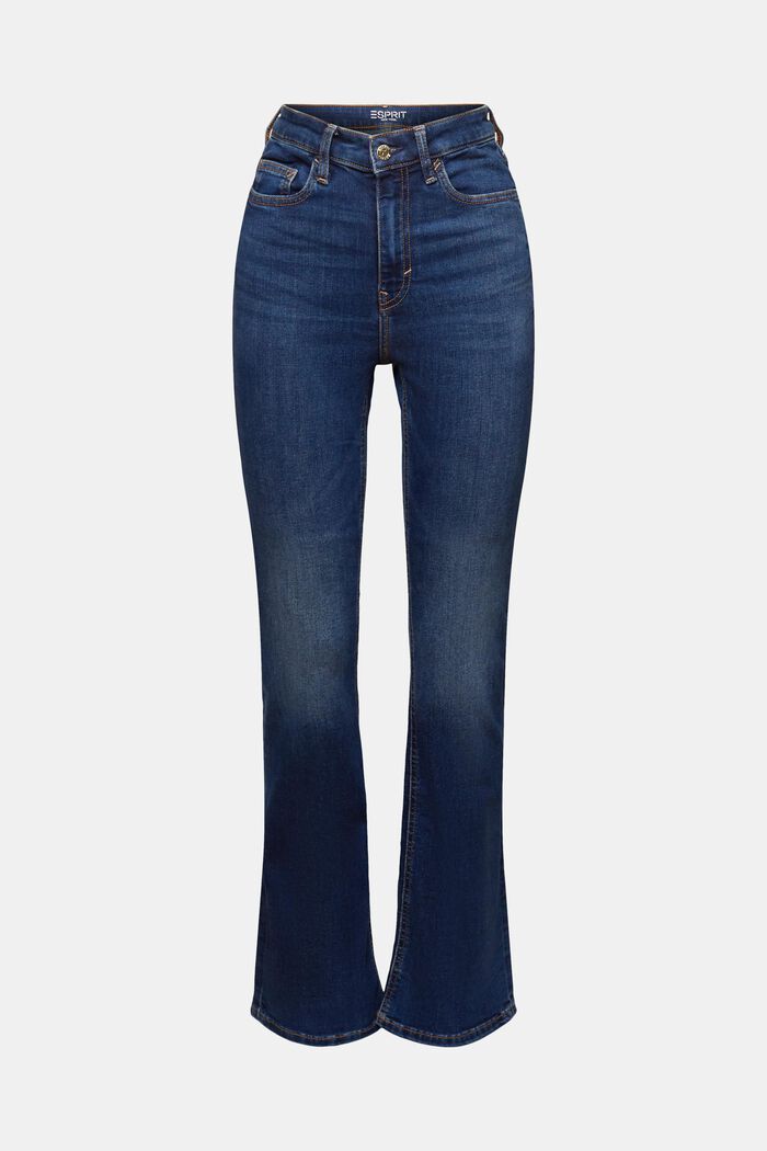 Z recyklovaného materiálu: bootcut džíny s vysokým pasem, BLUE DARK WASHED, detail image number 7