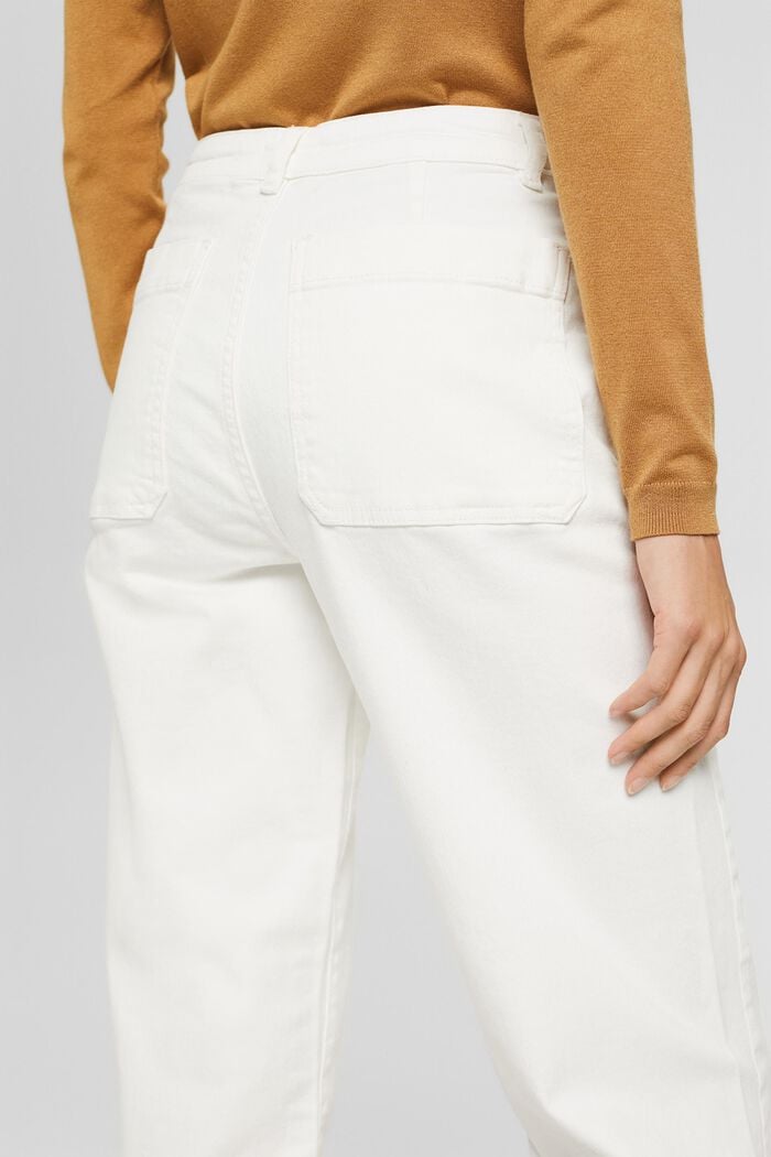 Široké 7/8 kalhoty s nezačištěnými lemy, OFF WHITE, detail image number 2