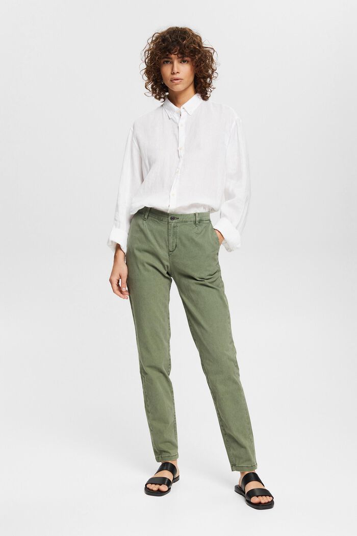 Kalhoty chino z bavlny, GREEN, detail image number 1