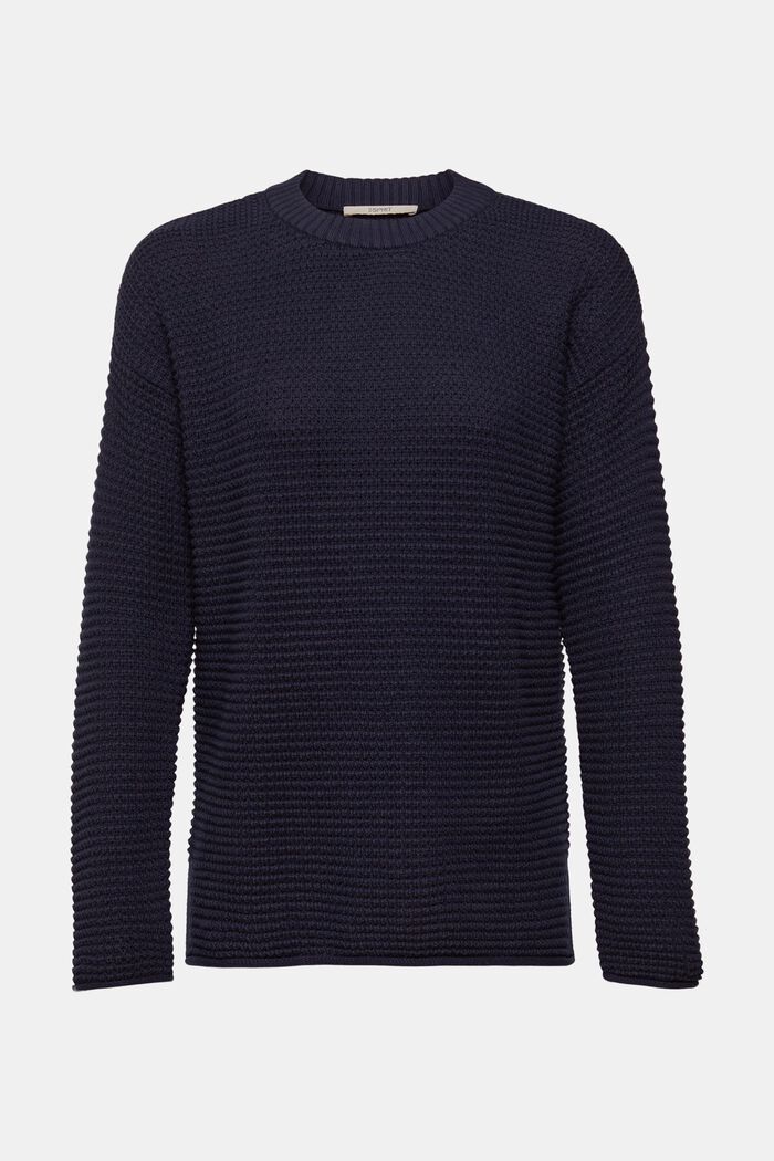 Pletený pulovr s texturou, NAVY, detail image number 2