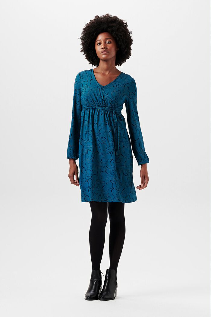 Žerzejové šaty se vzorem, LENZING™ ECOVERO™, BLUE CORAL, detail image number 1