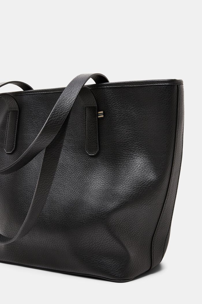 Nákupní taška, vzhled kůže, BLACK, detail image number 1
