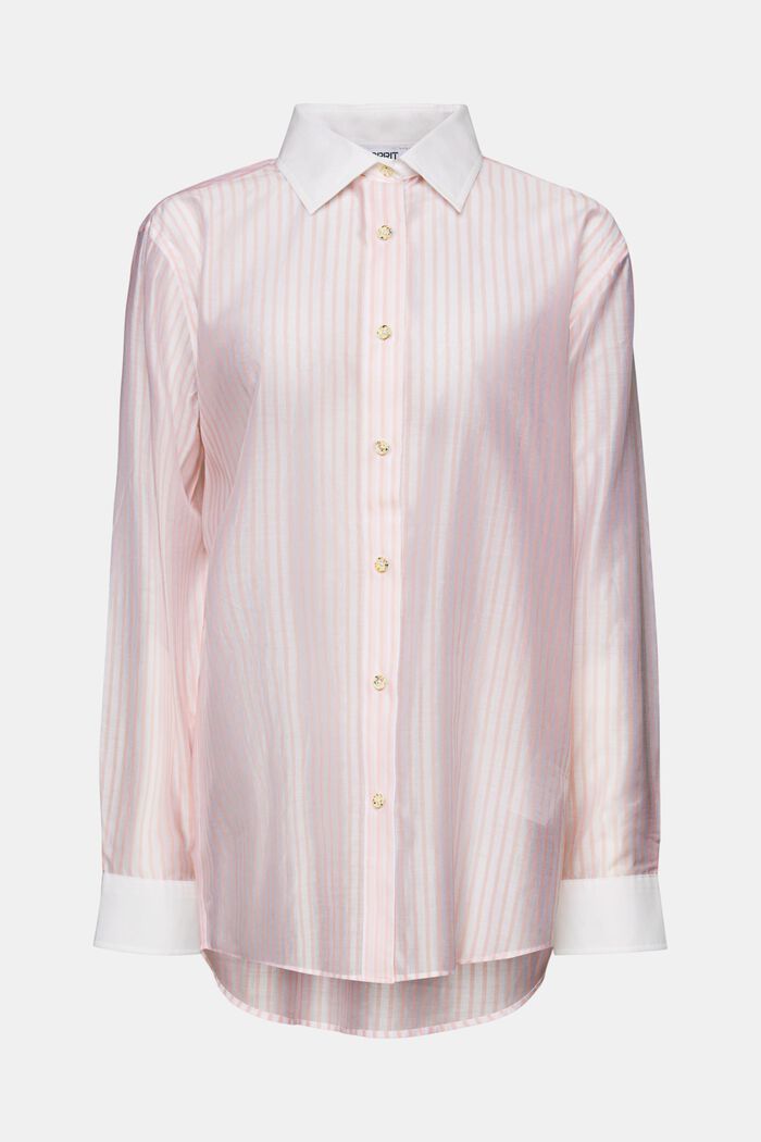 Průhledná pruhovaná propínací košile, PASTEL PINK, detail image number 6