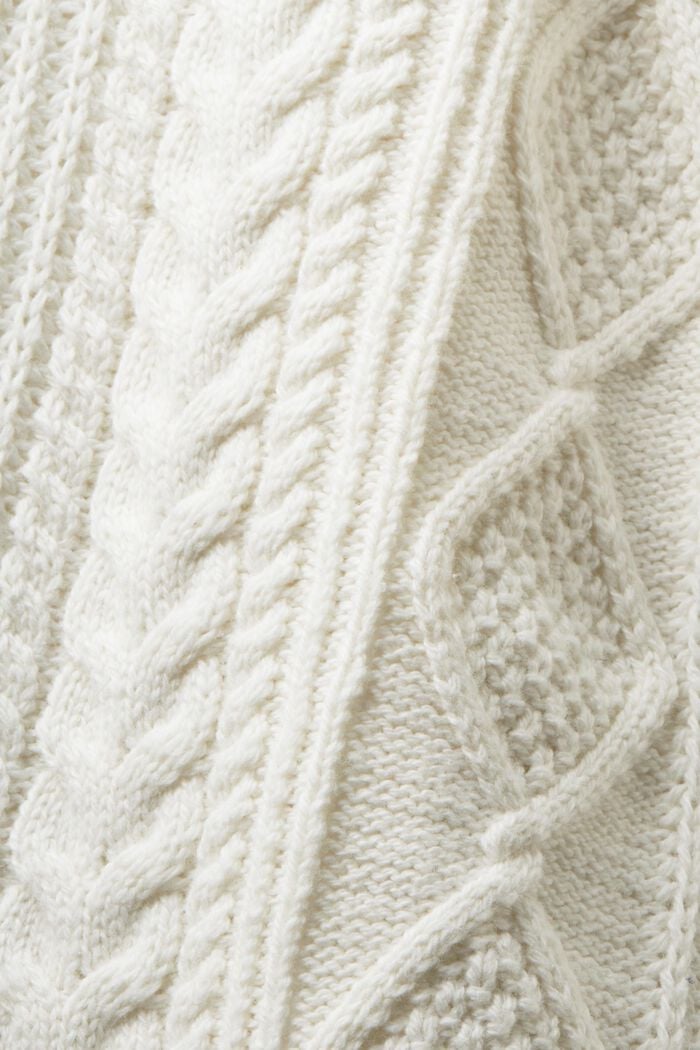 Pletený pulovr s copánkovým vzorem a s nízkým rolákem, ICE, detail image number 6