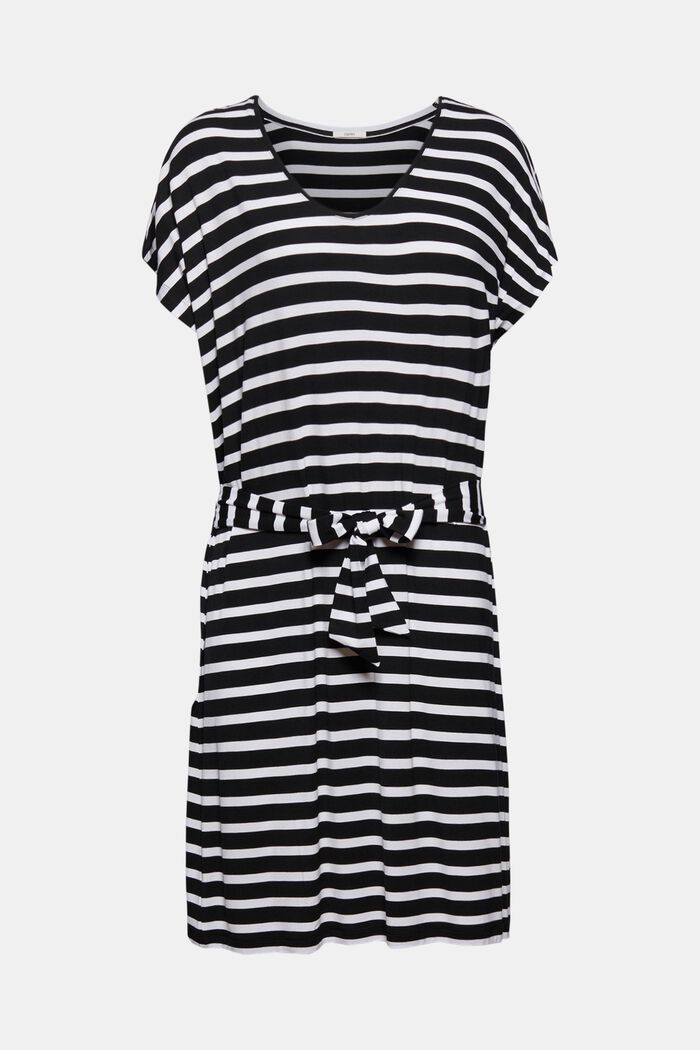 Žerzejové plážové šaty z vláken LENZING™ ECOVERO™, BLACK, detail image number 0