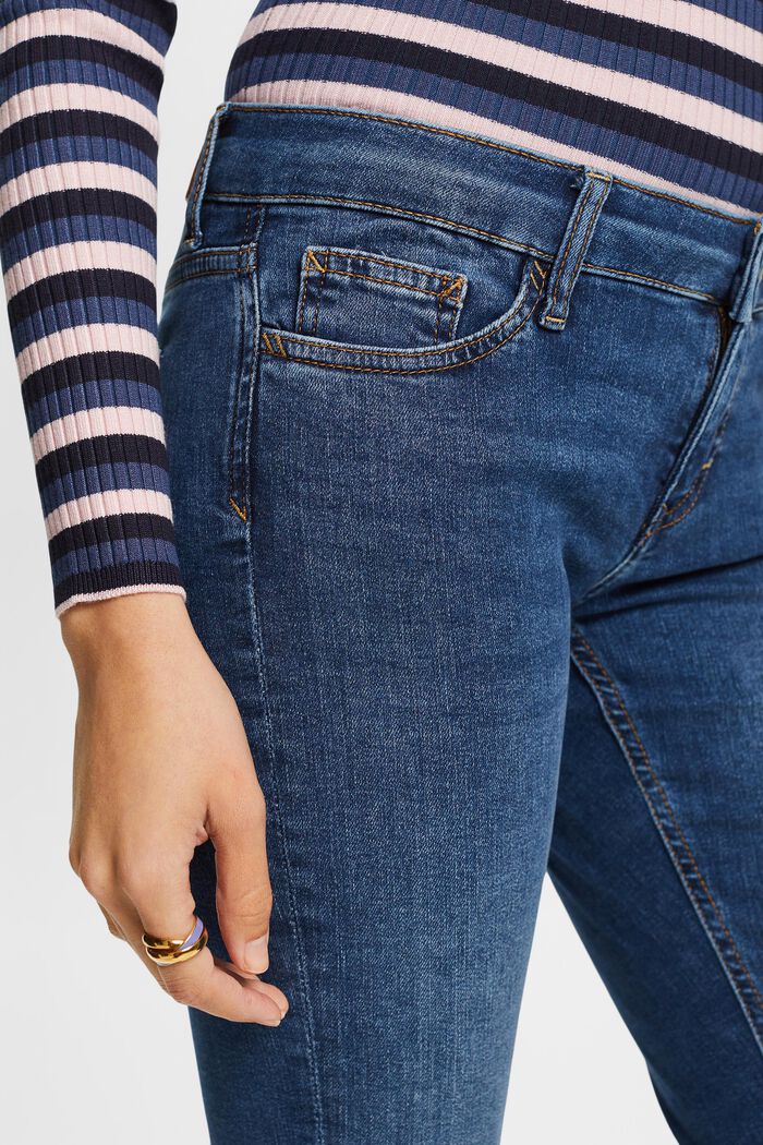 Z recyklovaného materiálu: skinny džíny s nízkým sedem, BLUE MEDIUM WASHED, detail image number 2