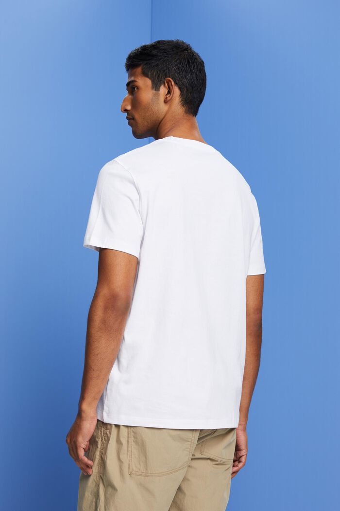 Tričko s kulatým výstřihem ke krku a s potiskem, 100% bavlna, WHITE, detail image number 3